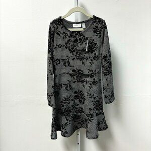 NWT🌹 The Children's Place Black Plaid Flower Dress